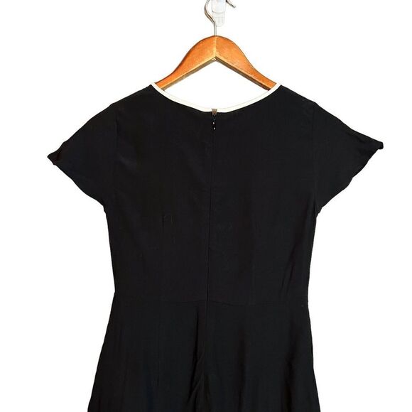 Ann taylor Loft black short sleeve mini dress with white trims - Picture 9 of 10